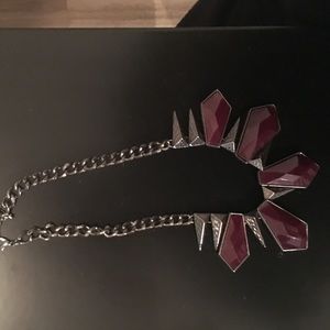 purple and gray stud necklace